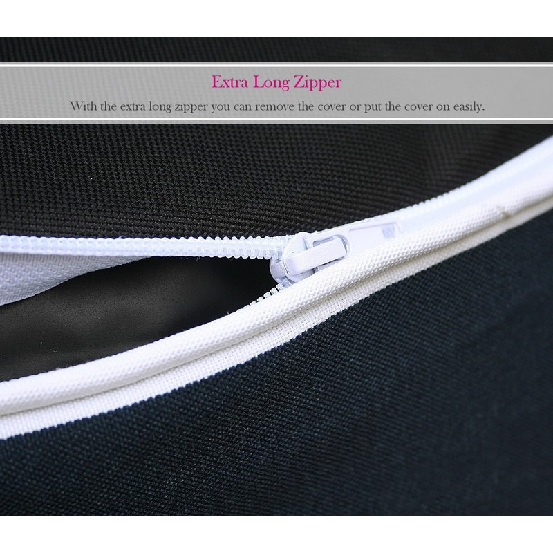 Fabritones Outdoor Inflatable Ottomans with Insert Round 21x9 Inch Navy