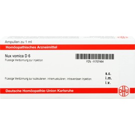 DHU Nux vomica D6 Ampoules, Pack of 8