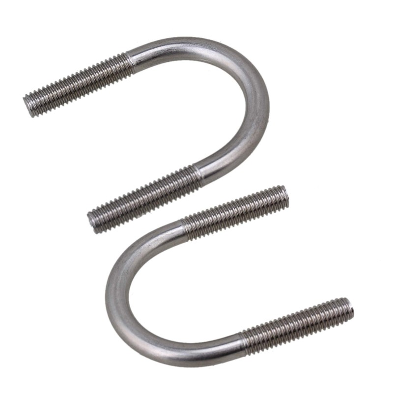 CNBTR 304 Stainless Steel Silver U-Bolt Screws Saddle Nuts M6x27mm
