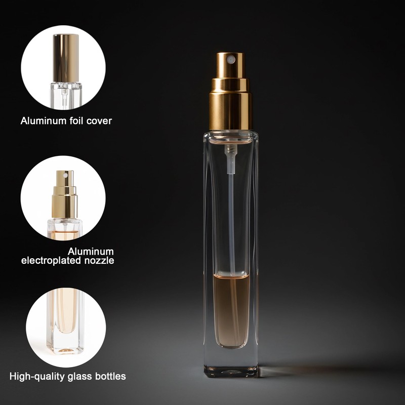 Jagolain Mini Glass Spray Bottles, 10ml, 6 Pack, Fine Mist