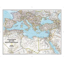 National Geographic Countries of the Mediterranean Wall Map - Classic - Laminated (30.25 x 23.5 in) (National Geographic Reference Map)