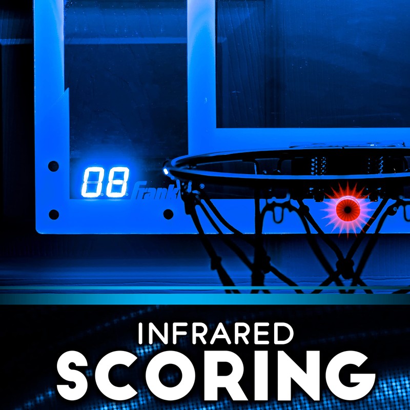 Franklin Sports Over The Door Mini LED Scoring Basketball Hoop