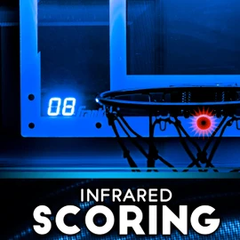Franklin Sports Over The Door Mini LED Scoring Basketball Hoop - Slam Dunk Approved - Shatter Resistant - Accessories Included 17.75" x 12"