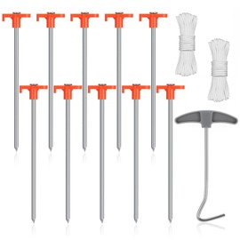 13 Pack Tent Pegs Metal Heavy Duty Camping Pegs Awning Pegs Hard Ground Tent Pegs Rock Pegs for Awnings, Camping Stakes,Non-Rust Ground Stakes Tent Spikes for Outdoor Camping Canopy Garden