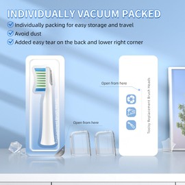 Toolsy 10 Pack Toothbrush Replacement Heads Compatible with Bitvae D2 Sonic Electric Toothbrush, 10 Count (White, 10 Count(Pack of 1))