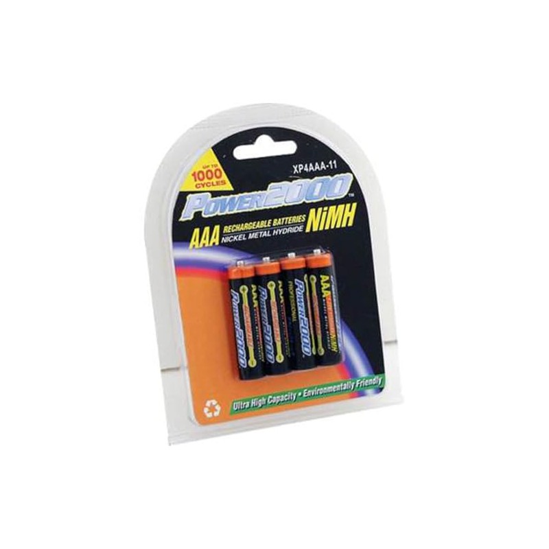 Power2000 XP4AAA-11 1150mAh NiMH AAA Rechargeable Batteries (4 Pack)