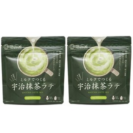 Tsuboshi Seicha Honpo Uji Matcha Latte Made with Milk, 3.5 oz (100 g) x 2 Bag Set, Sakai, Additive-Free