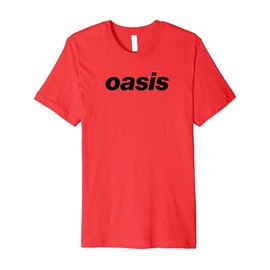 Oasis – Black Logo On Red Premium T-Shirt