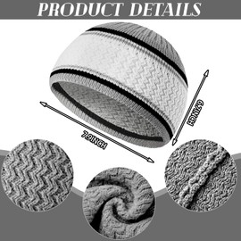 Funtery 9 Pieces Winter Knit Kufi Hats Skull Caps for Men Women Muslim Liner Ramadan Crochet Beanie(Stylish Colors)