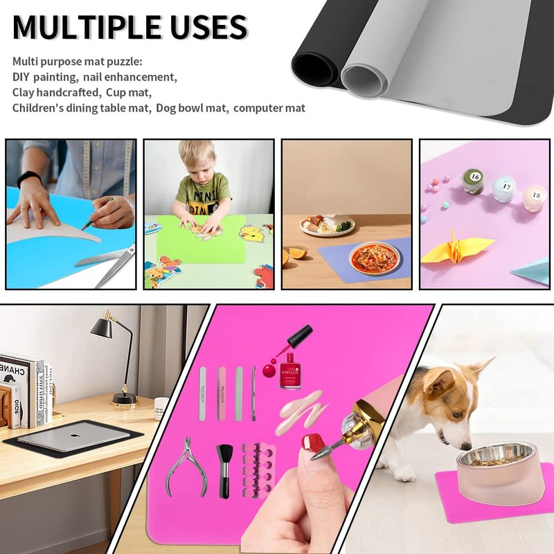 Silicone Mats for Crafts 2 Pack Large Silicone Craft Mat