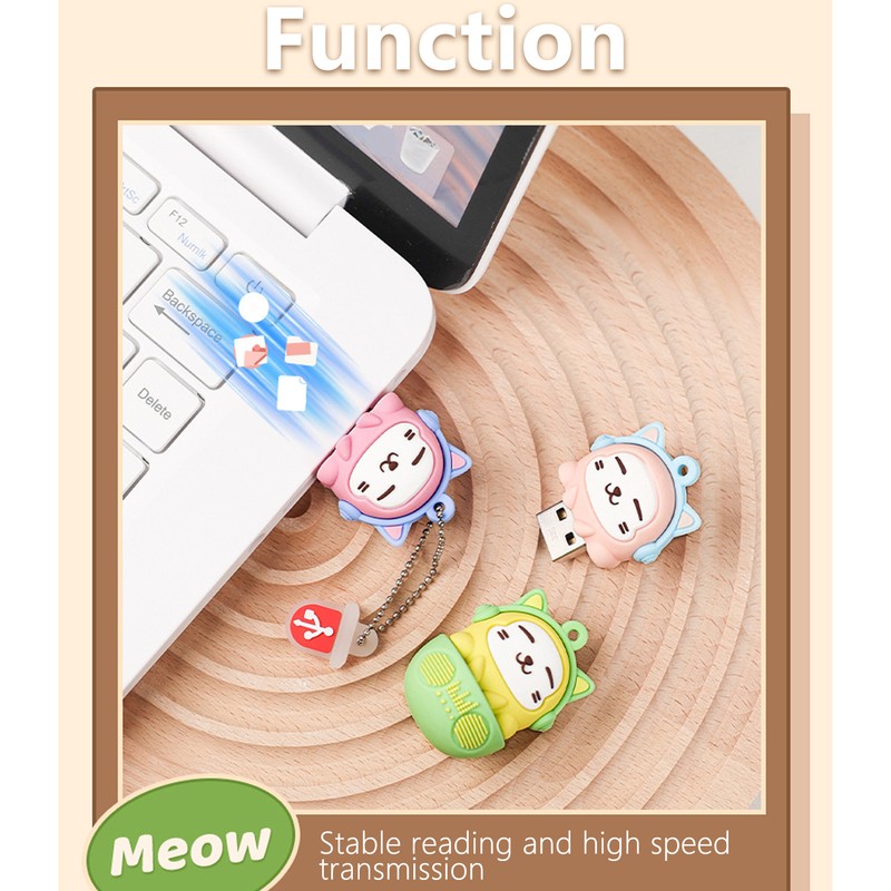 Cartoon Flash Drive PVC USB2.0 Cat Pattern Plug and Play
