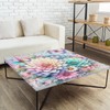 cfpolar Rainbow Flower Square Tablecloth with Elastic Edge Fitted Table