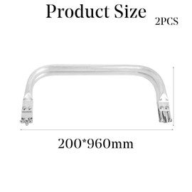 2-Piece Aluminum Purse Frame Set - 20×9.2cm U-Shaped Kiss Lock Clasp with Tubular Design for DIY Bag Making & Clutch Handles (Ideal Sewing Craft Replacement Hardware)