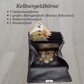 flevado CELRIC Waiter's Wallet Set 4-Piece Waiter Service Set Halter Colt + Waiter's Purse + Trouser Chain + Waiter Belt Gastro Clothing Only For A Short Time, black