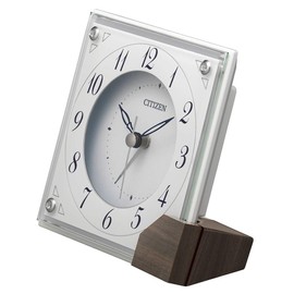 rizumu Clock Industry Okiki Clock White 11.4x11.5x4.8 cm Citizen Alarm Clock Analog Display Continuous Second Hand Decor 8rg625 – 003