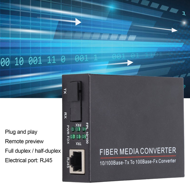 Fiber Transceiver TBCMC3312ES20A 100M Single Mode 20KM SC 1310NM Media