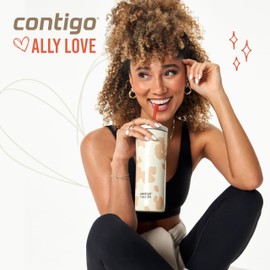 Contigo x Ally Love Streeterville Stainless Steel Tumbler with Straw, Easy Clean Lid, Leak Proof, BPA Free, 24oz, Licorice