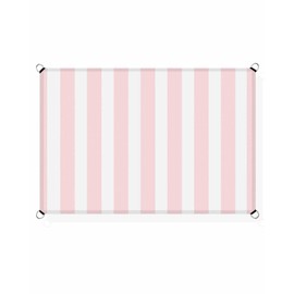Boanket Sun Shade Sail 8' x 10', Pink Striped Rectangular Waterproof Outdoor Sun Shades, Modern Farmhouse Pink White Stripes Shade Cloth for Patio Deck Terrace Garden Lawns Beach Backyard