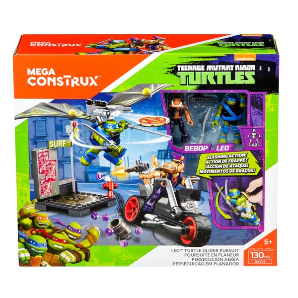 Mega Construx Teenage Mutant Ninja Turtles Leo Turtle Glider Pursuit Building Set