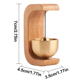 Rehmanniae Door Chime for Entrance [3PCS] Magnetic Brass Doorbell | Handmade Wooden Doorbell Shopkeepers Bell for Door Opening | Wooden Magnetic Door Bell Chime for Entrance | Welcome Doorbell, 1