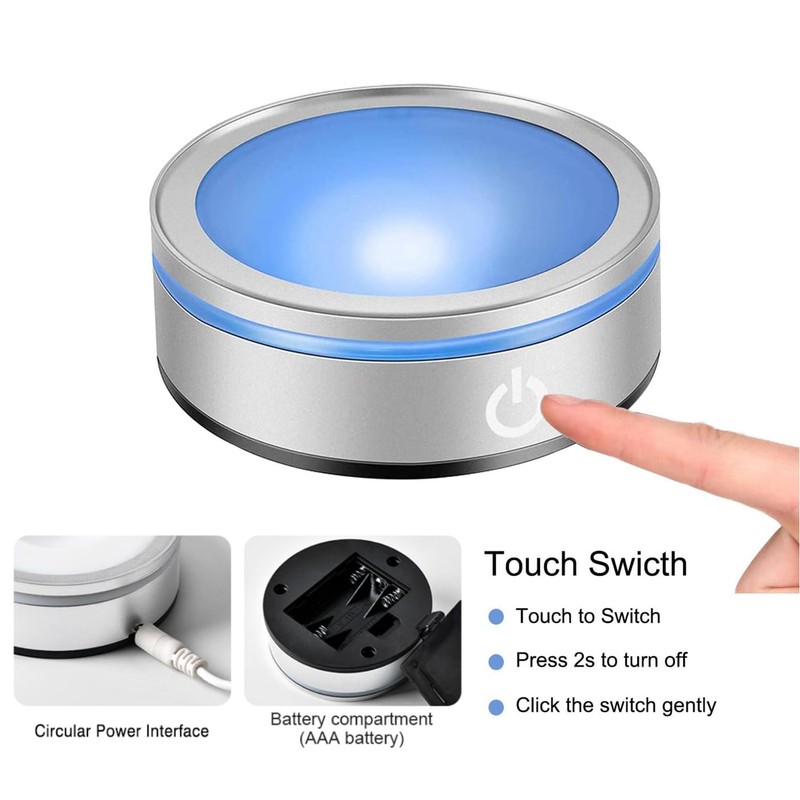 QIANCHANG 3D Solar System Crystal Ball with LED Stand, 80mm