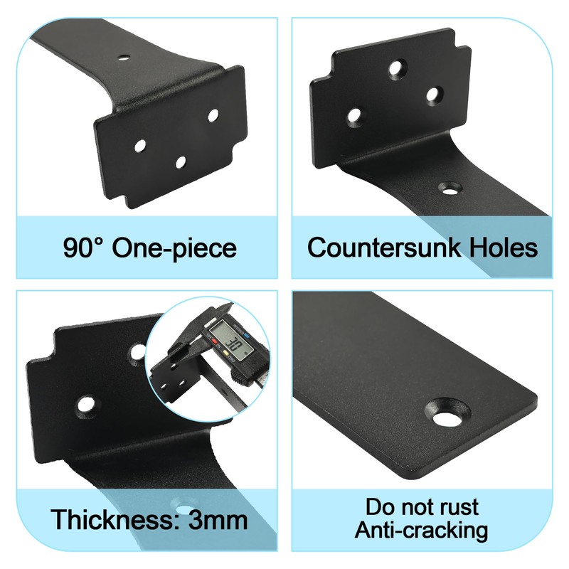 Redunest Floating Shelf Brackets,6 Pack Heavy Duty L Brackets for