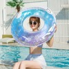 Adult Swimming Ring, Rainbow Sequins Swimming Ring with Handle, Transparent