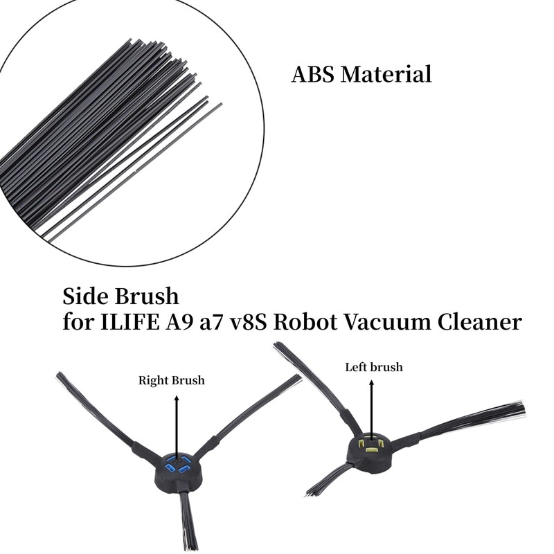 AUNMAS 2PCS Side Brush Accessory for ILIFE a7 v8S Robot