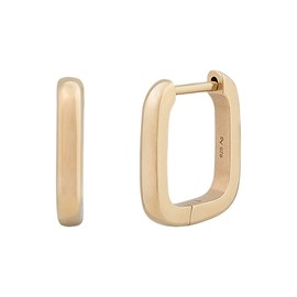 cai 358210210V Women's Creole Earrings 925 Sterling Silver 1.4 cm Shiny without Stone Yellow, Sterling Silver, None