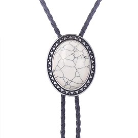 joymiao Native American Bolo Tie for Men Costume Bolo Tie Natural Stone Bolo Ties for Women Cowboy Western Leather Necktie