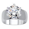 PalmBeach Gold-Plated, Rose Gold-Plated or Silvertone Round Cubic Zirconia Solitaire
