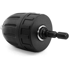 Yakamoz Keyless Drill Chuck, Quick Change 1/4-Inch Hex Shank 0.8-10mm Clamping Capacity Keyless Drill Chuck Screwdriver to Drill Converter Conversion Tool | 3/8-24UNF Mount