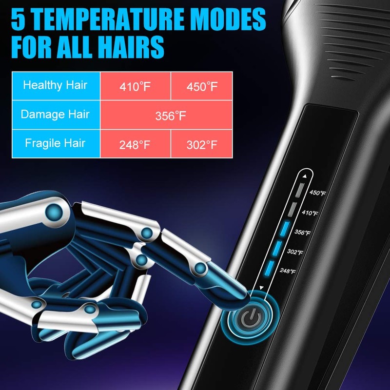 Bcway Professional Hair Straightener, 2.16'' Extra-Large Floating Titanium Flat Iron,