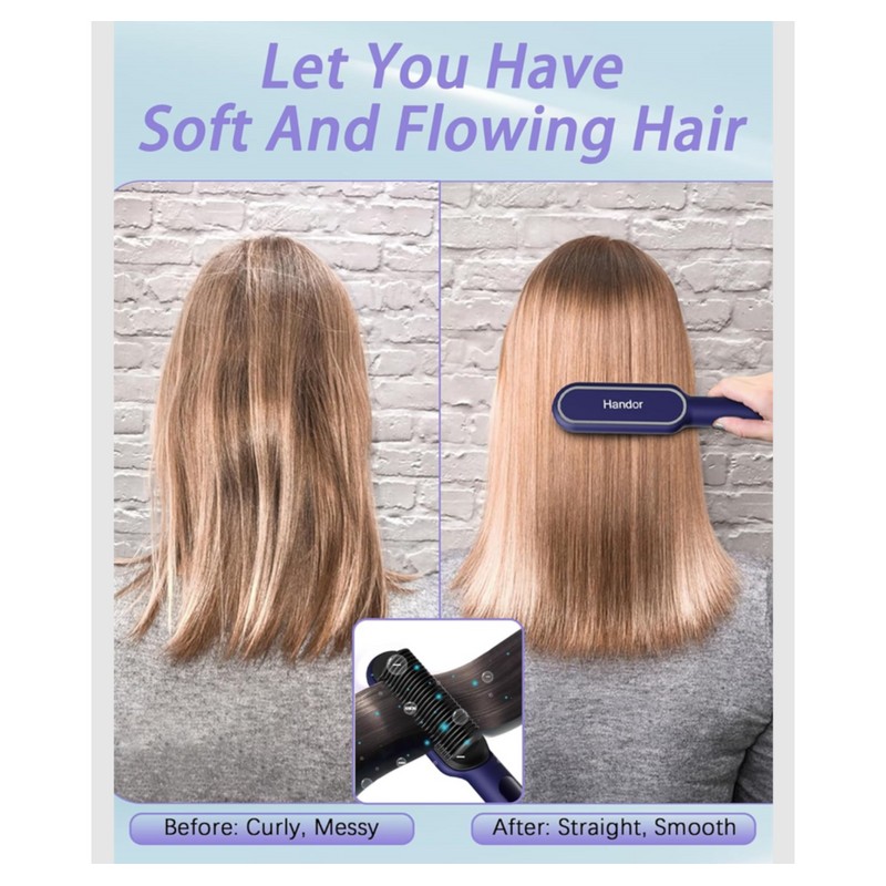 Handor Advanced Negative Ionic Hair Straightener Brush with 9 Temp