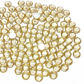 2880PCS SS10 Flatback Rhinestones, Lemon Yellow Glass Rhinestones Crystal Gems for Nails Art Makeup, and Need Glue Fix (2.7-2.8mm)