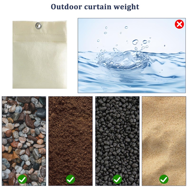 BEELUKY 8er-Pack Vorhangboden Sandsack Outdoor Vorhang Gewichte mit 8 Clips
