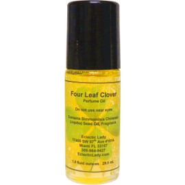 Four Leaf Clover Perfume Oil, 1.0 Oz Portable Roll-On Fragrance with Long-Lasting Scent, Delightful Essential Oils and Jojoba Oil For Daily Use