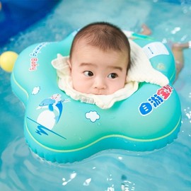 Newborn Baby Neck Ring Float for Self-Swimming - Double Airbag Anti-Roll Design Free Size / Free Size Petal Ring Small (0-2 Months) 10ea