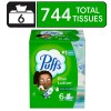 Puffs Plus Lotion Facial Tissue, 6 Family Size Boxes, 124