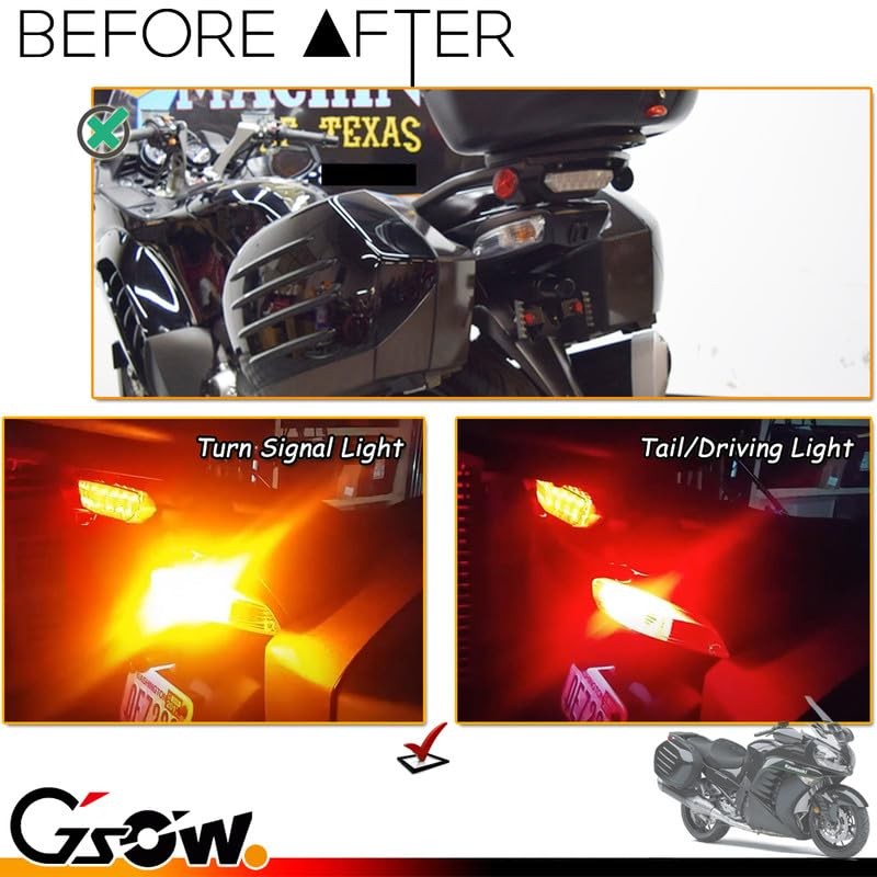 GSOWO 2 PCS Turn Signal Lights for 2008-2018 Kawasaki Concours