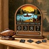 Fish Caught This Year Sign Wooden Fishing Tracker Sign