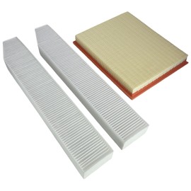 Engine Air Filter & 1 Pair Cabin Air Filter Fit for 1999-2004 Jeep Grand Cherokee 4.0L 4.7L Replace 53007386AB 5013595AB