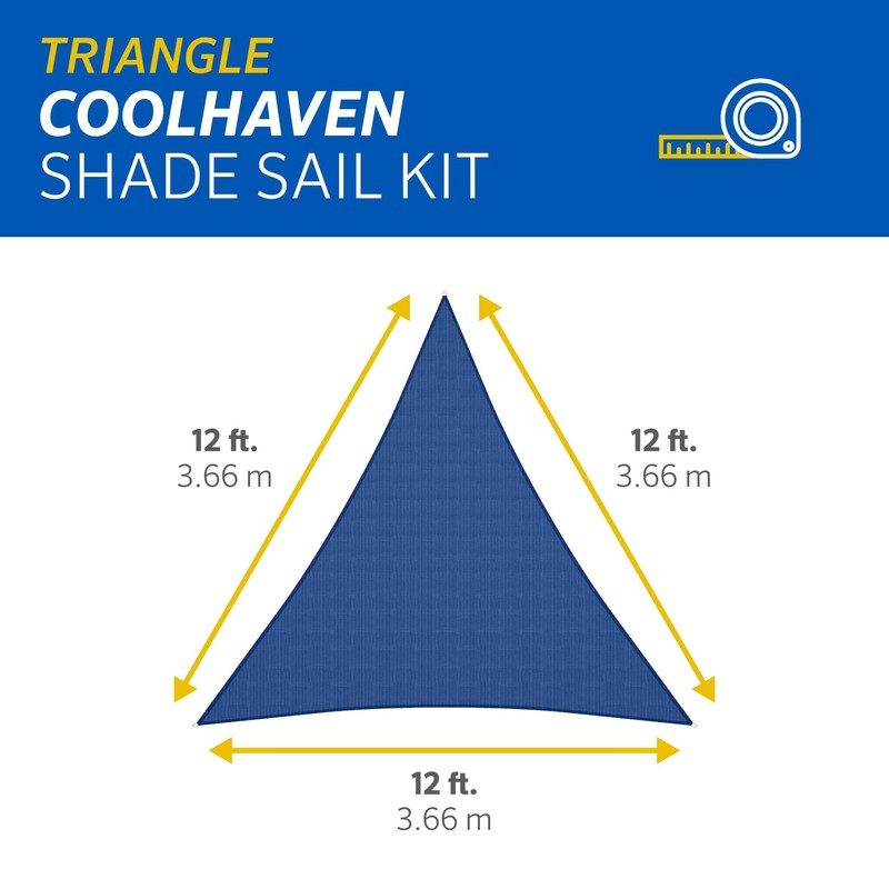 Coolaroo Coolhaven Shade Sail Kit - 95% UV Block Breathable