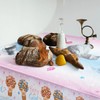 HAKOTI Gender Reveal Decoration-3PCS Bear Gender Reveal Tablecloths,Pink and Blue