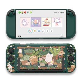 GeekShare Schutzhülle kompatibel mit Switch 2, niedliche, dockbare Cartoon-Hülle für Switch 2, kratzfestes und stoßfestes Design – Bunny Garden