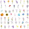 Spring Flower Sticker, 50pcs Floral Pattern DIY Sticker, Decorative Stickers for Mobile