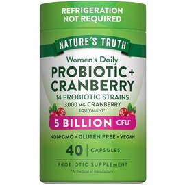 Nature's Truth Probiotics for Women | 5 Billion CFUs Daily | 40 Vegan Capsules | with Cranberry | Non-GMO & Gluten Free | No Refrigeration Needed