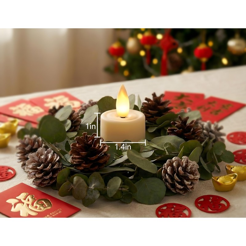 CozierGlow Rechargeable Flameless Tealights Candle with Remote Timer, 3D Moving