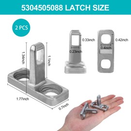 2 PCS Washer Machine Door Latch, 5304505088 Upgraded Washer Door Strike, 1.77 Inch Replacement Washer Door Latches for Electrolux Frigidaire Washer Parts AP6031188, 4452319, PS11766033, Silver Urkupoo