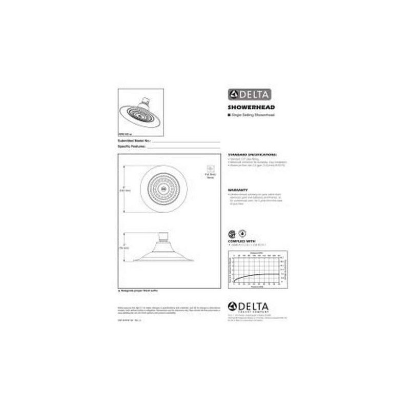 Delta Faucet Single Setting Raincan Shower Head, Oil Rubbed Bronze